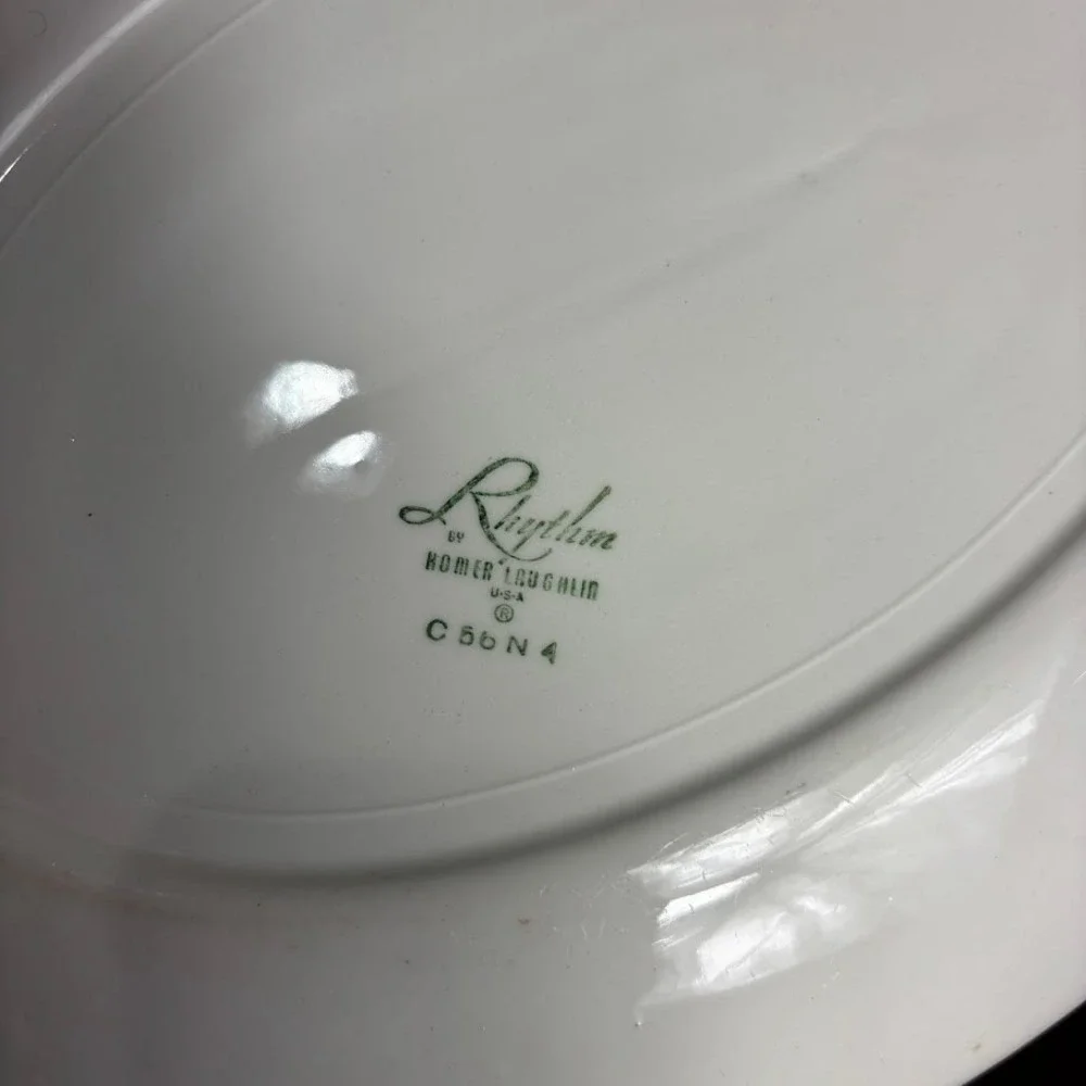 Homer Laughlin Rhythm Royal Harvest Oval Serving Platter Gold Trim 11.5